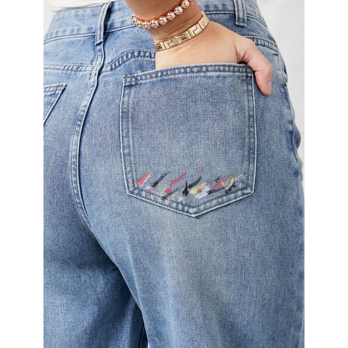 Styli High Rise Splatter Paint Wide Leg Jeans-women-clothing-bottoms-jeans-image-5