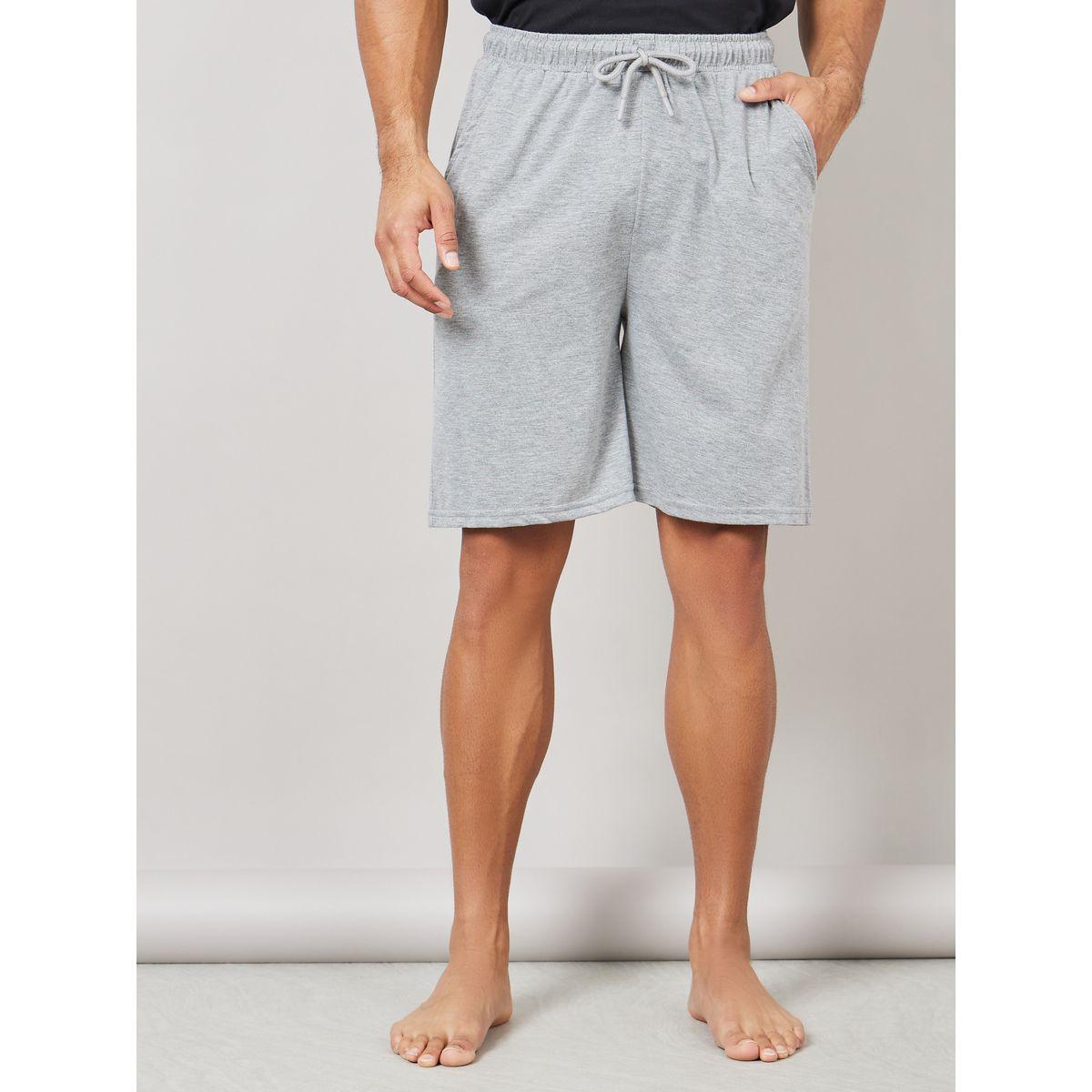 ستيلي أونليند من قميص ميلانج بلون بلوك وشورت بخيط صلب-men-clothing-nightwear-sets-image-4