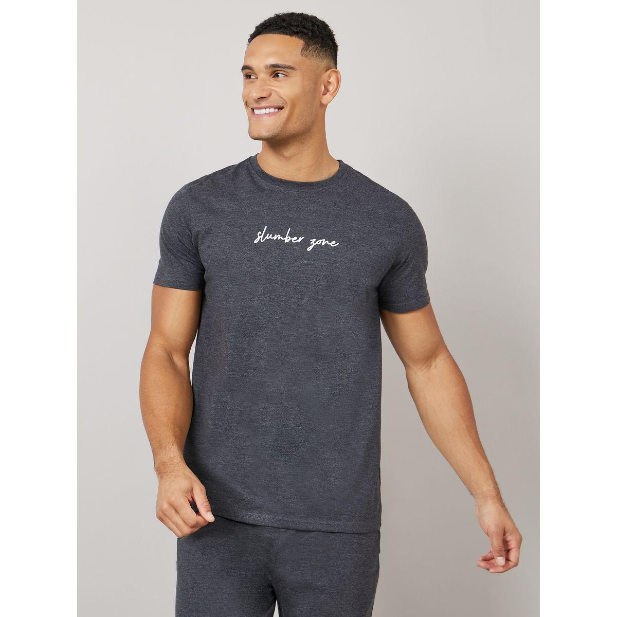 Styli Unwind Chest Print Crew Neck T-Shirt and Pyjama Set-men-clothing-nightwear-sets-image-3