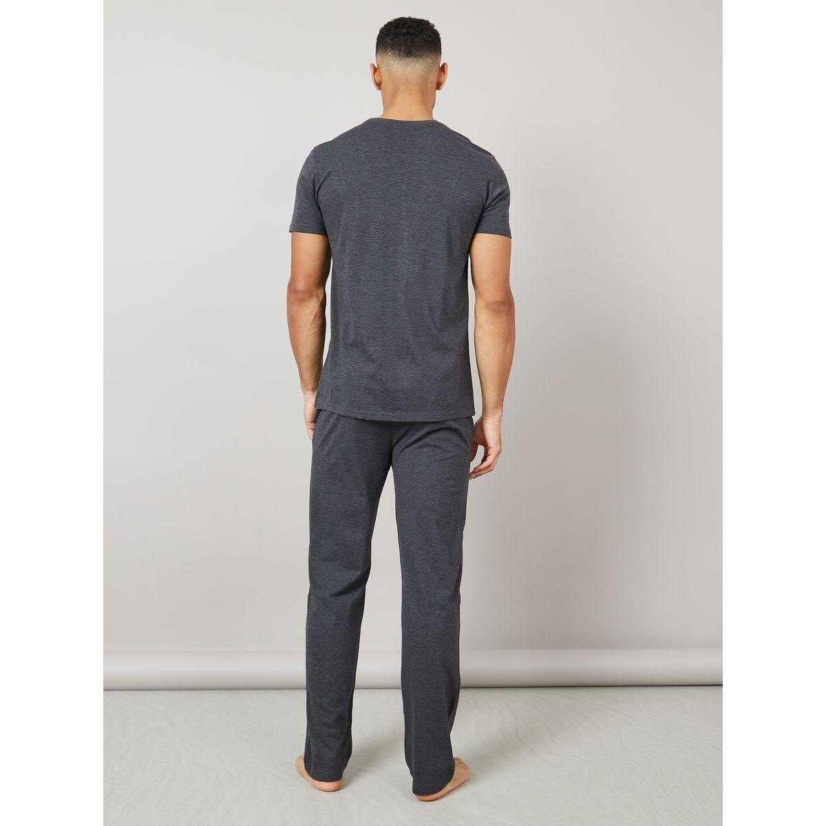 Styli Unwind Chest Print Crew Neck T-Shirt and Pyjama Set-men-clothing-nightwear-sets-image-7