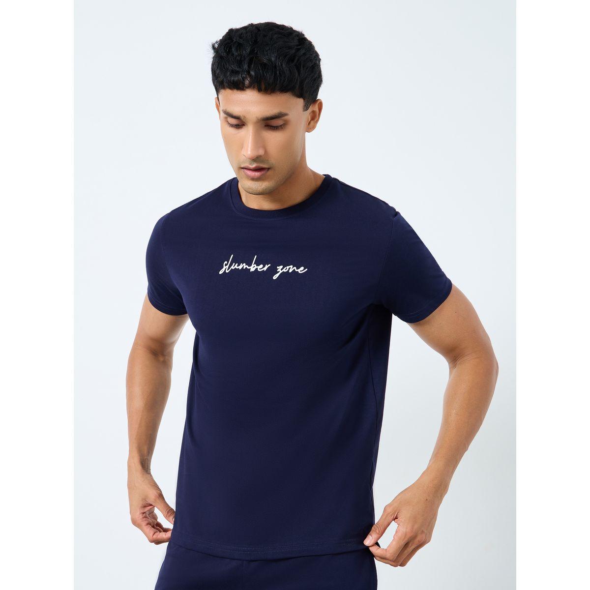 Styli Slogan Print Crew Neck T-Shirt and Pyjama Set-men-clothing-nightwear-sets-image-2