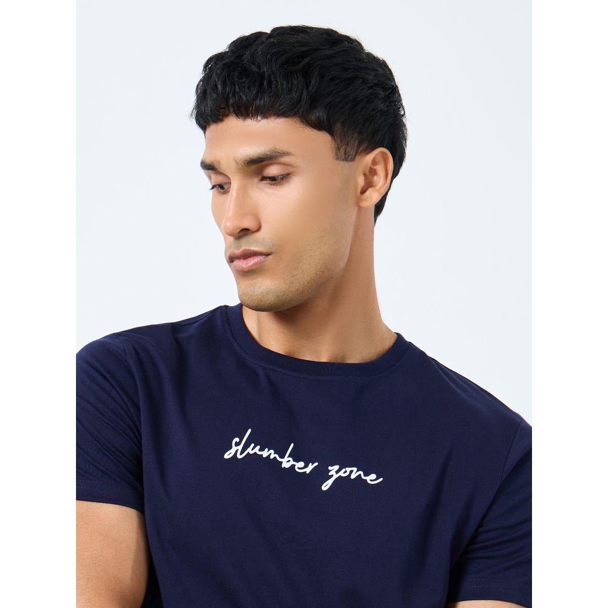 Styli Slogan Print Crew Neck T-Shirt and Pyjama Set-men-clothing-nightwear-sets-image-3