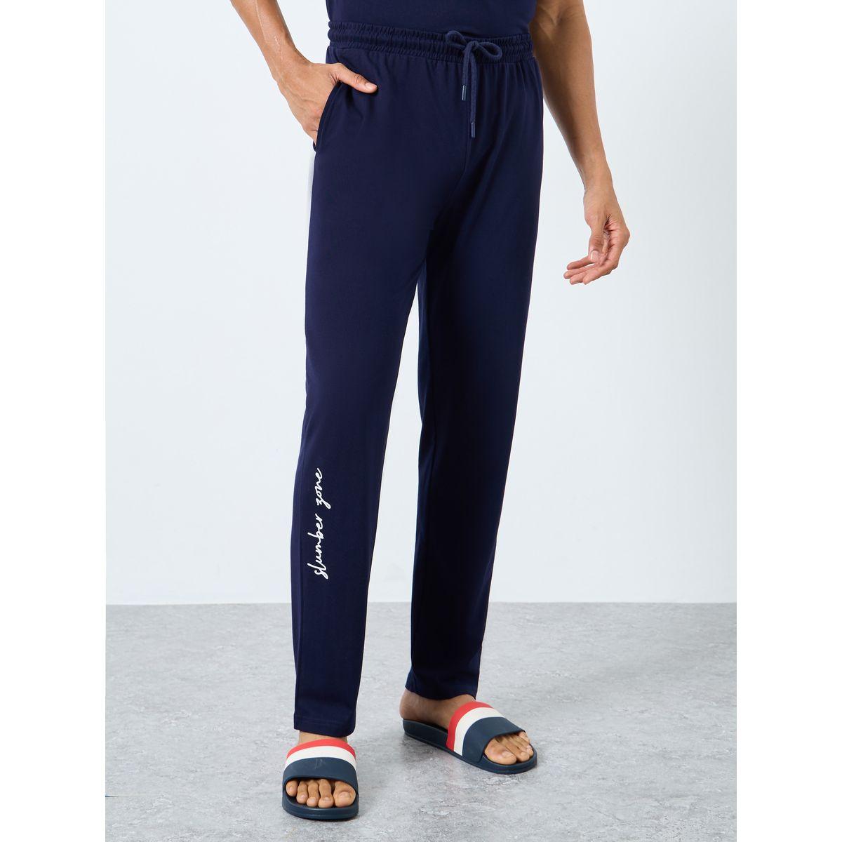 Styli Slogan Print Crew Neck T-Shirt and Pyjama Set-men-clothing-nightwear-sets-image-5