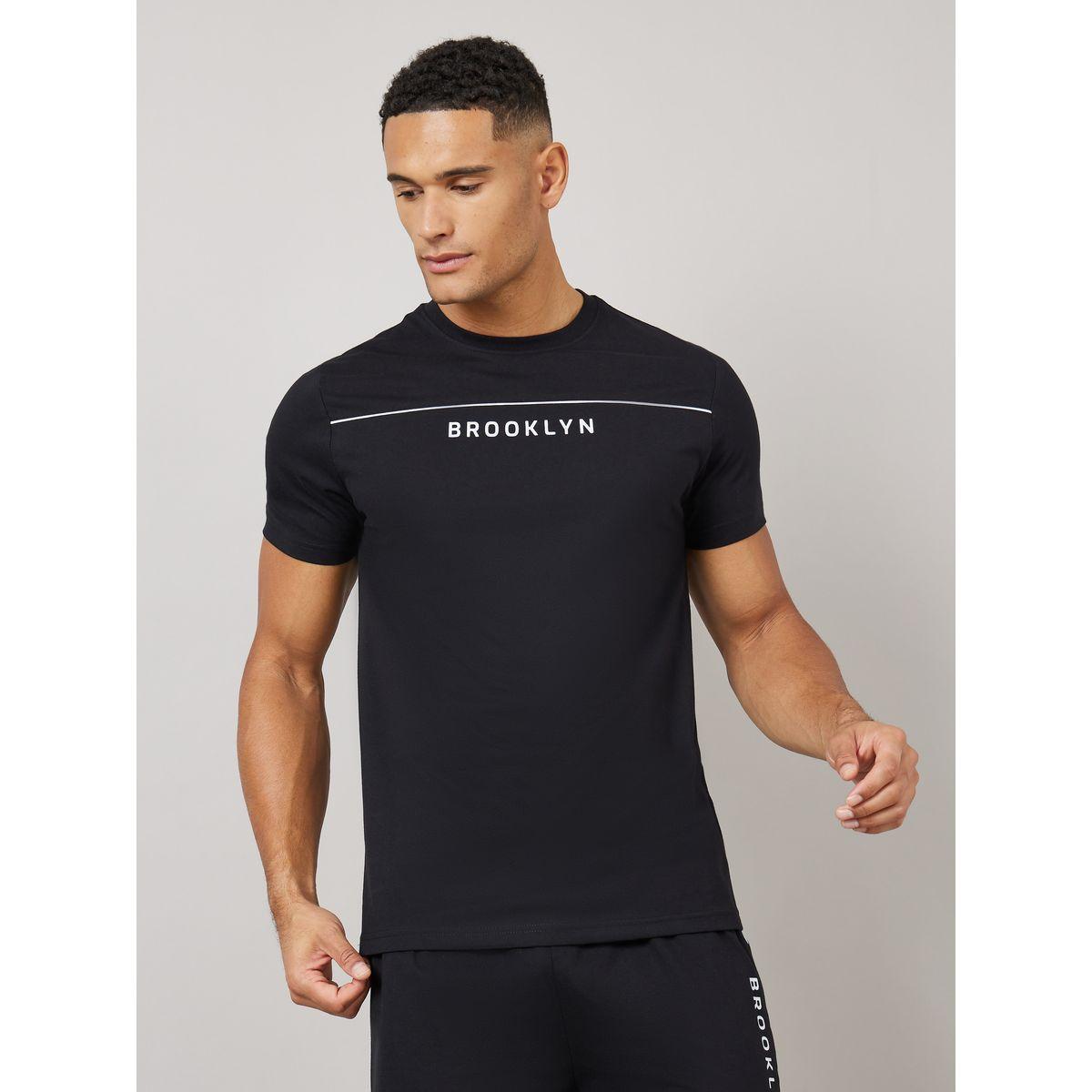 Styli Unwind Chest Print Crew Neck T-Shirt and Shorts Set-men-clothing-nightwear-sets-image-2