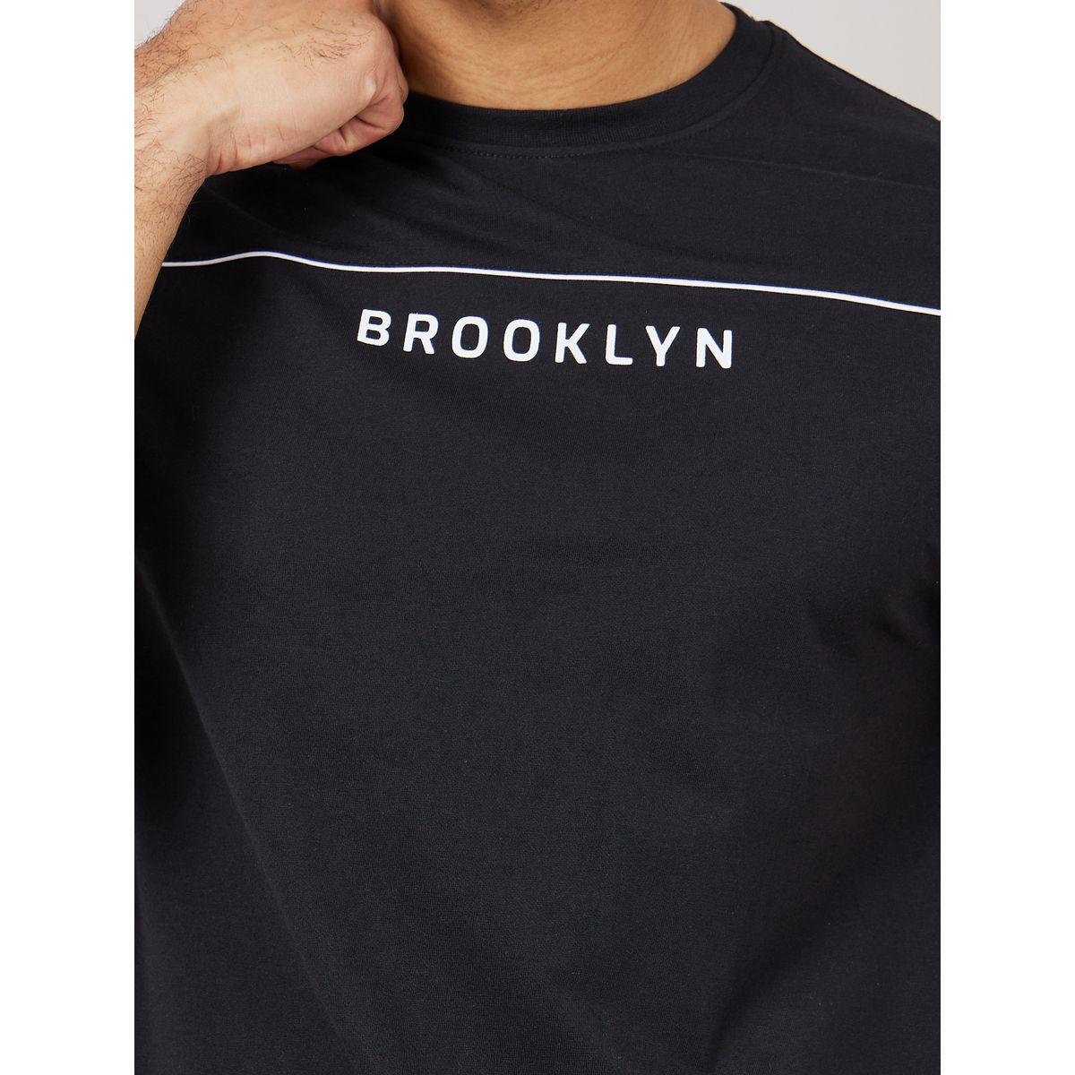 Styli Unwind Chest Print Crew Neck T-Shirt and Shorts Set-men-clothing-nightwear-sets-image-3