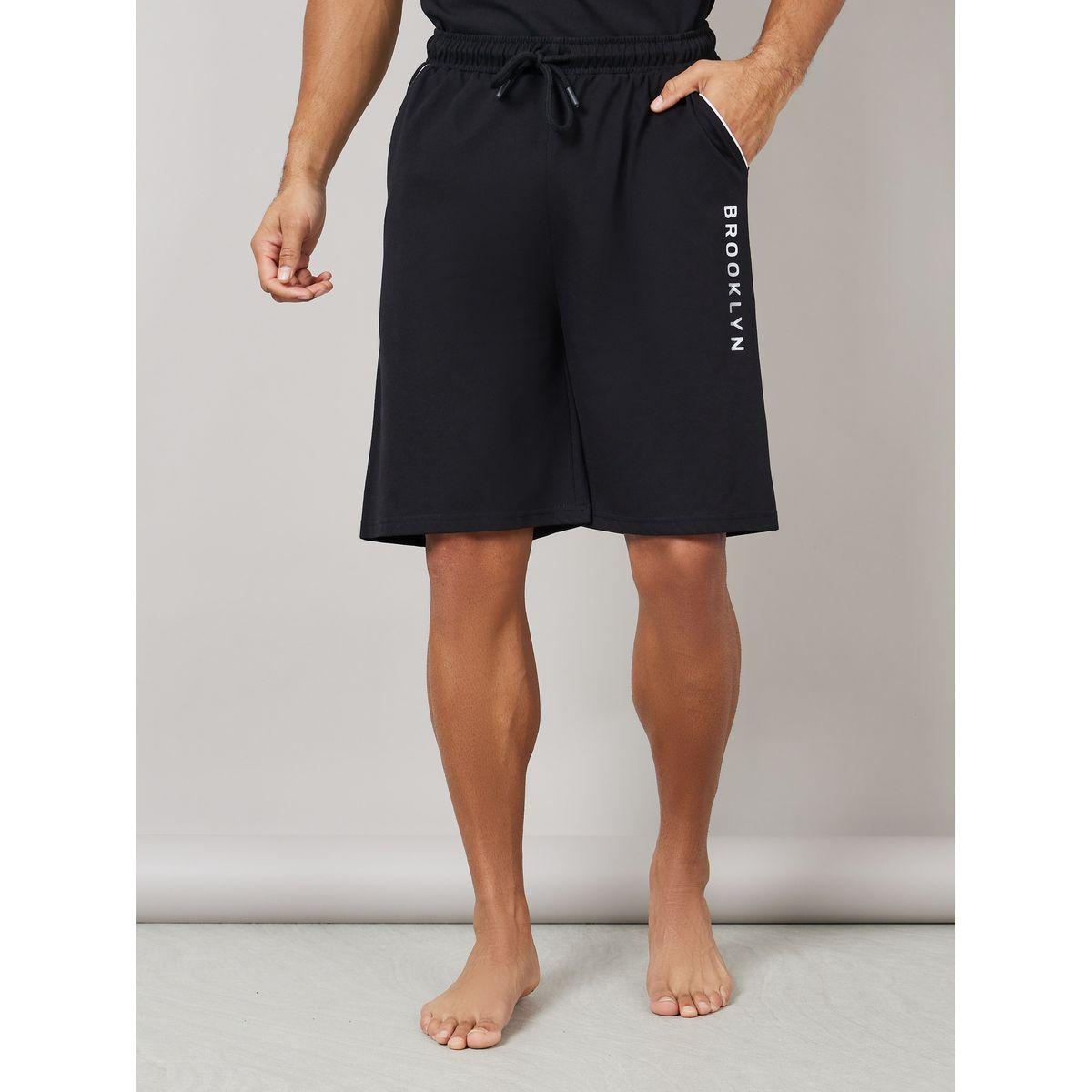 Styli Unwind Chest Print Crew Neck T-Shirt and Shorts Set-men-clothing-nightwear-sets-image-4