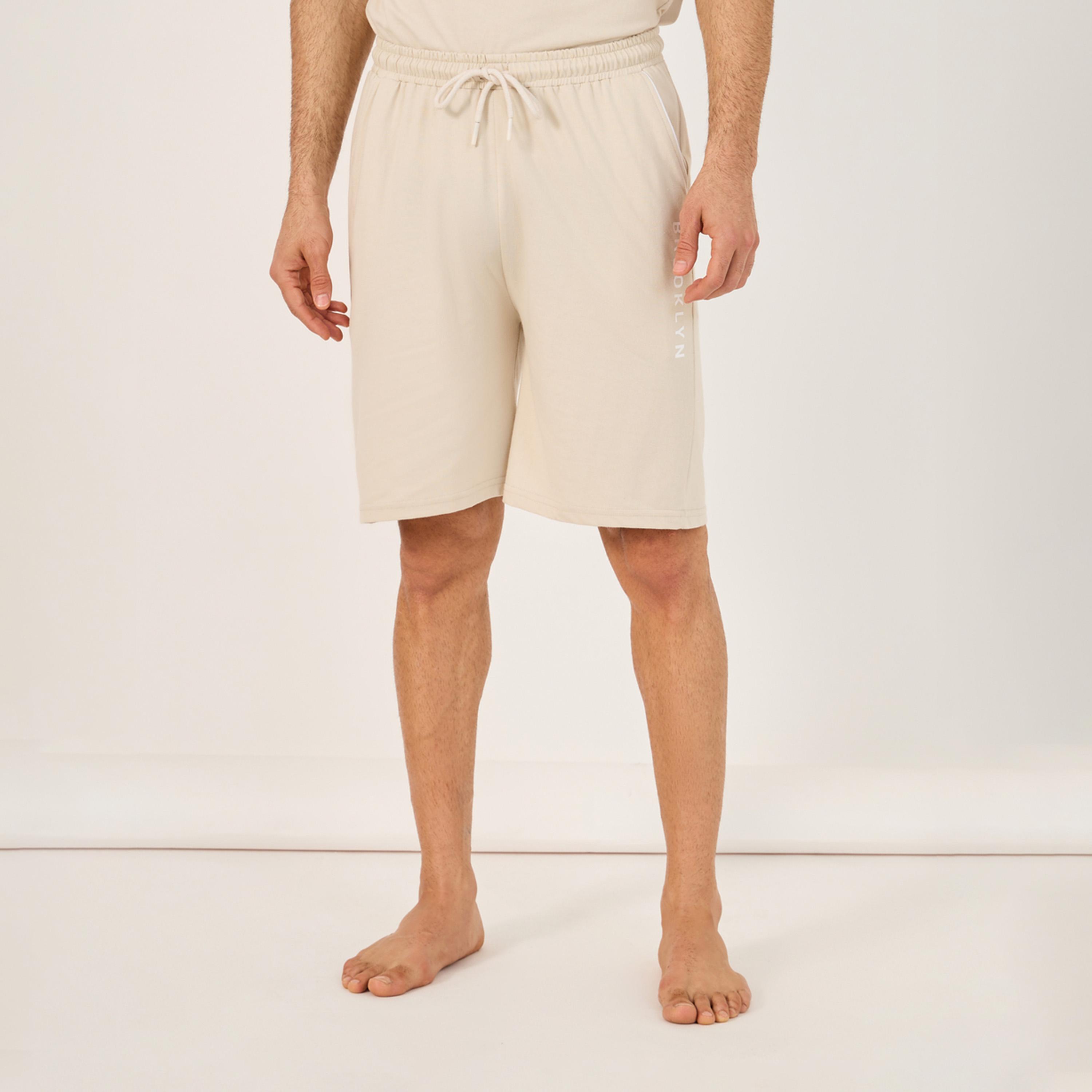 Styli Unwind Slogan Print Crew Neck T-Shirt And Shorts Pyjama Set-men-clothing-nightwear-sets-image-4