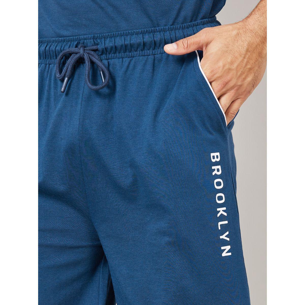 Styli Unwind Chest Print Crew Neck t-Shirt and Shorts Set-men-clothing-nightwear-sets-image-5