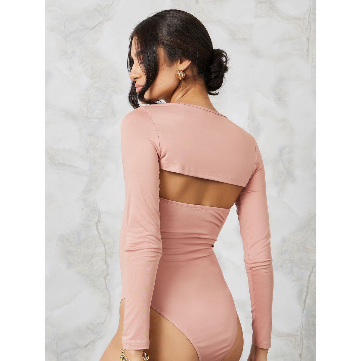 Styli Bandeau Neck Fitted Bodysuit with Bolero-women-clothing-shirtsandblouses-blouses-image-5