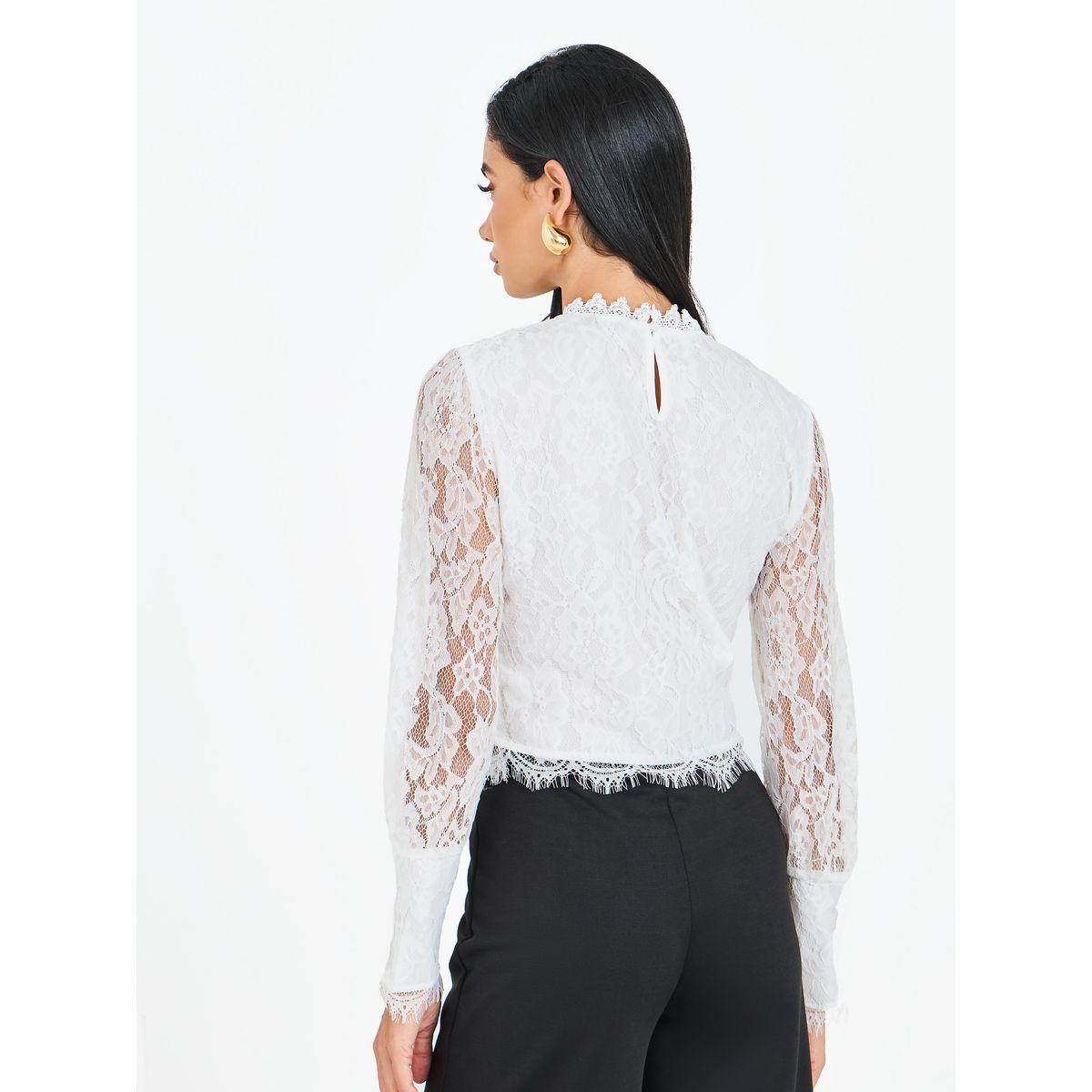 Styli Floral Lace Detail High Neck Blouse-women-clothing-shirtsandblouses-blouses-image-4