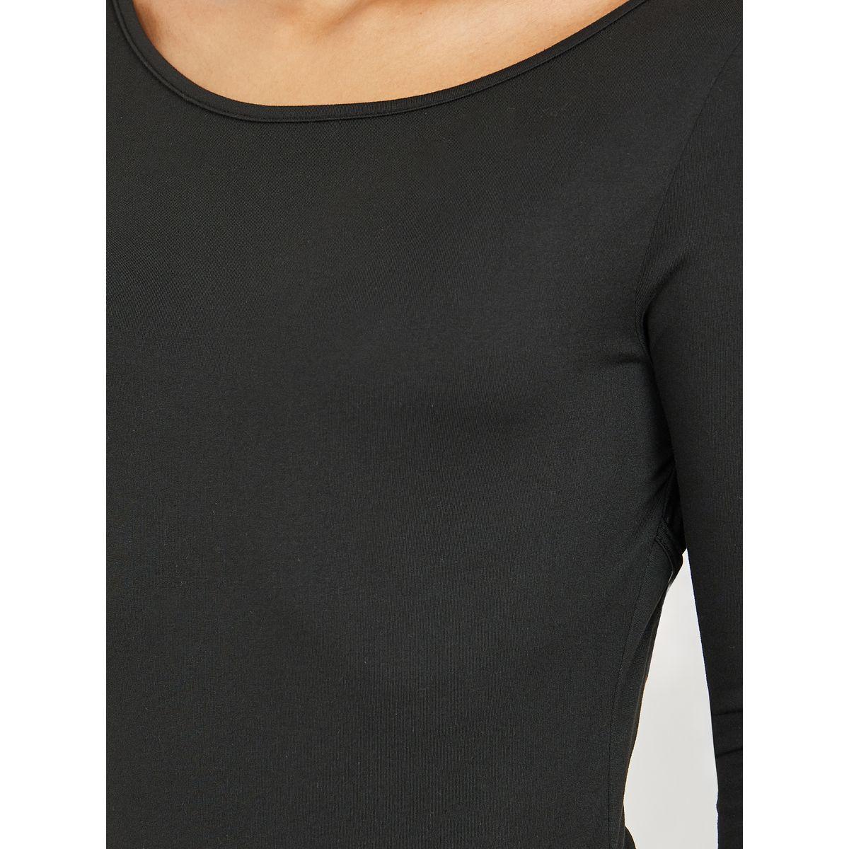 Styli Faux Rhinestone Detail Open Back Bodysuit-women-clothing-tshirts-image-4