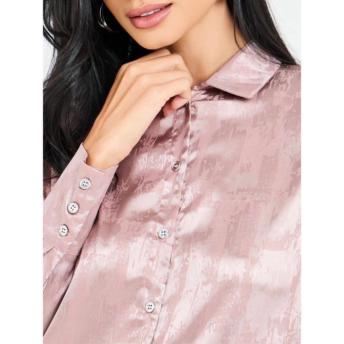 Styli Satin Jacquard Shirt with Button Closure-women-clothing-shirtsandblouses-shirts-image-4