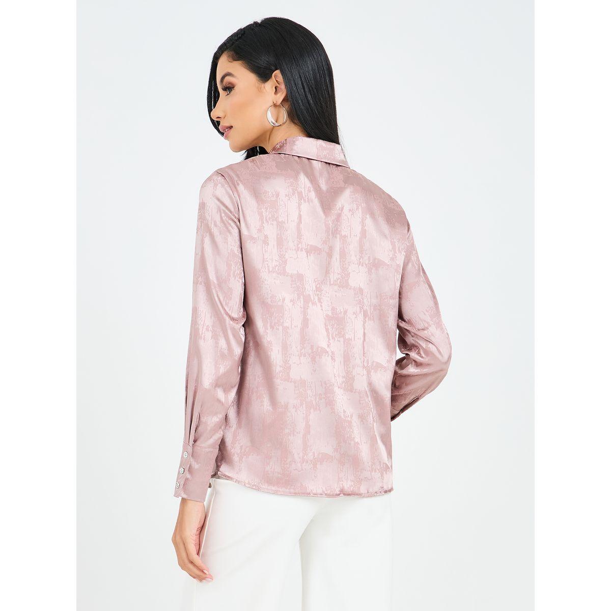 Styli Satin Jacquard Shirt with Button Closure-women-clothing-shirtsandblouses-shirts-image-5