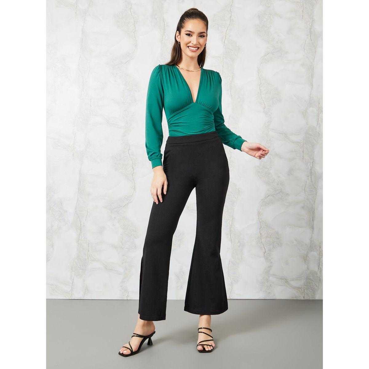 Styli Deep V Neck Fitted Bodysuit-women-clothing-tshirts-image-3