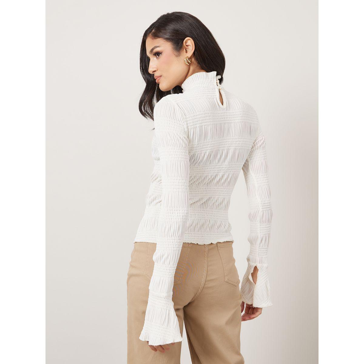 بلوزة محبوكة مع اكمام فلوت-women-clothing-shirtsandblouses-blouses-image-5