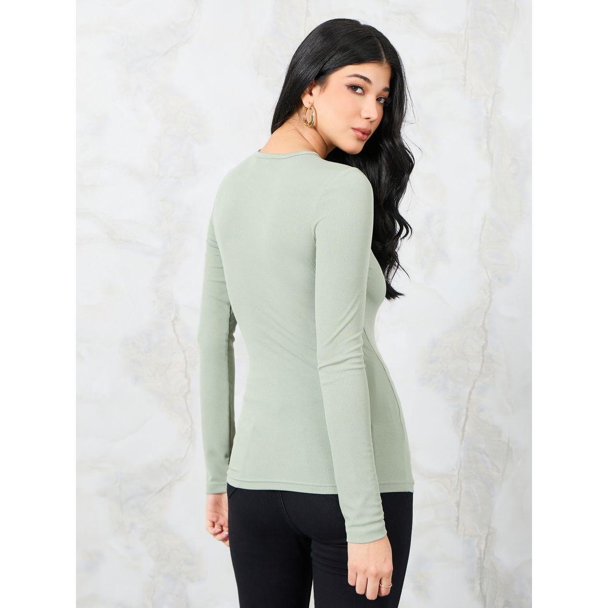 Styli Cut-Out Detail Fitted Knit Top with Long Sleeve-women-clothing-shirtsandblouses-blouses-image-5