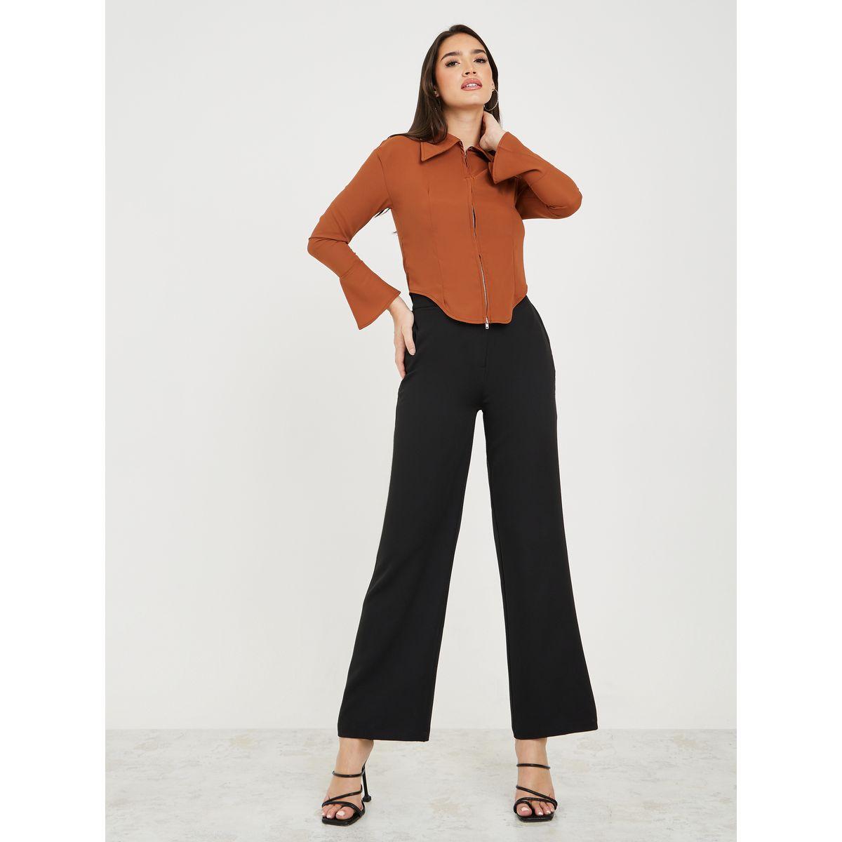 بلوزة قصير بحافة منحنية-women-clothing-shirtsandblouses-shirts-image-2