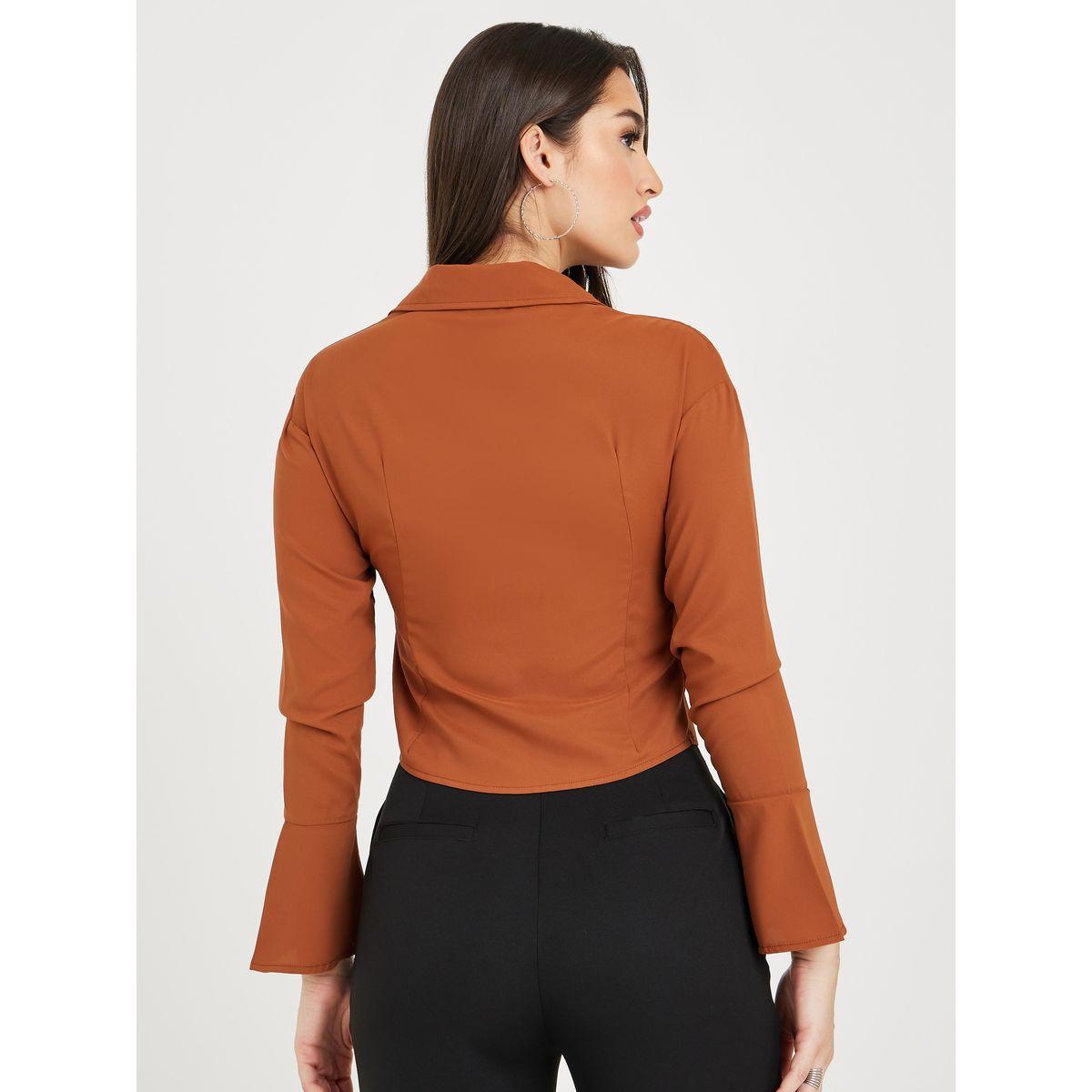 Styli Zip-Through Crop Shirt with Curved Hem-women-clothing-shirtsandblouses-shirts-image-4