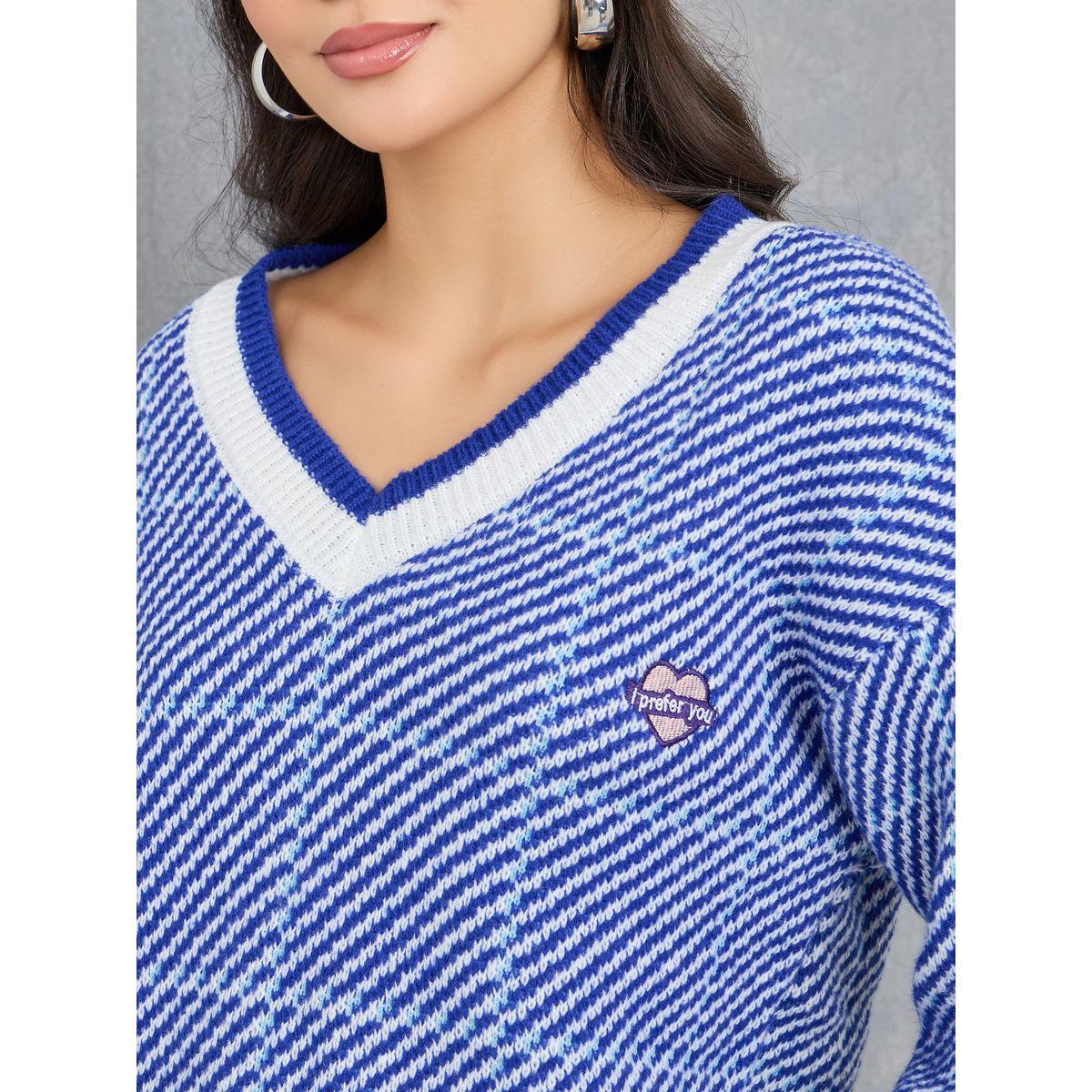 Styli All Over Print V Neck Sweater-women-clothing-cardigansandjumpers-jumpers-image-4