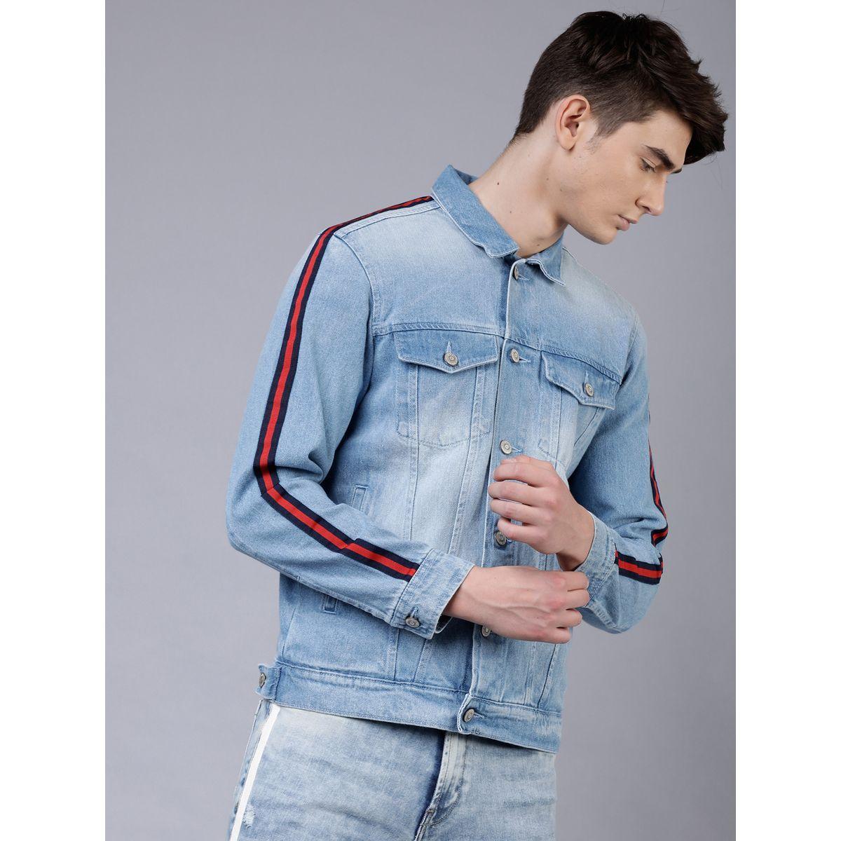Highlander X Styli Regular Fit Blue Washed Side Stripe Denim Jacket-men-clothing-jacketsandblazers-jackets-image-6