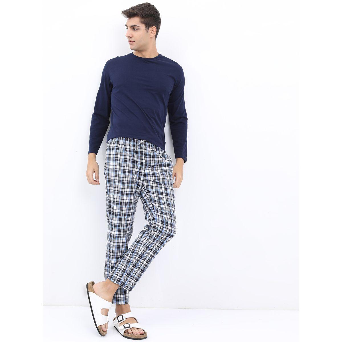 Highlander X Styli Checked Print Mid Rise Lounge Pants-men-clothing-nightwear-pyjamaandshorts-image-2