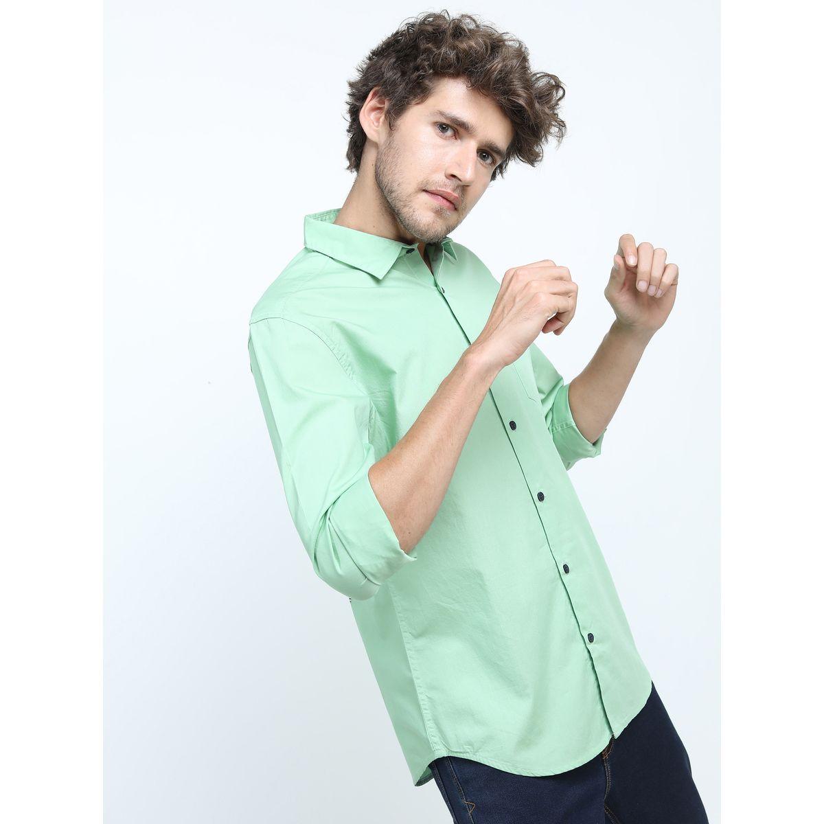 Highlander X Styli Solid Slim Fit Cotton Casual Shirt-men-clothing-shirts-image-6