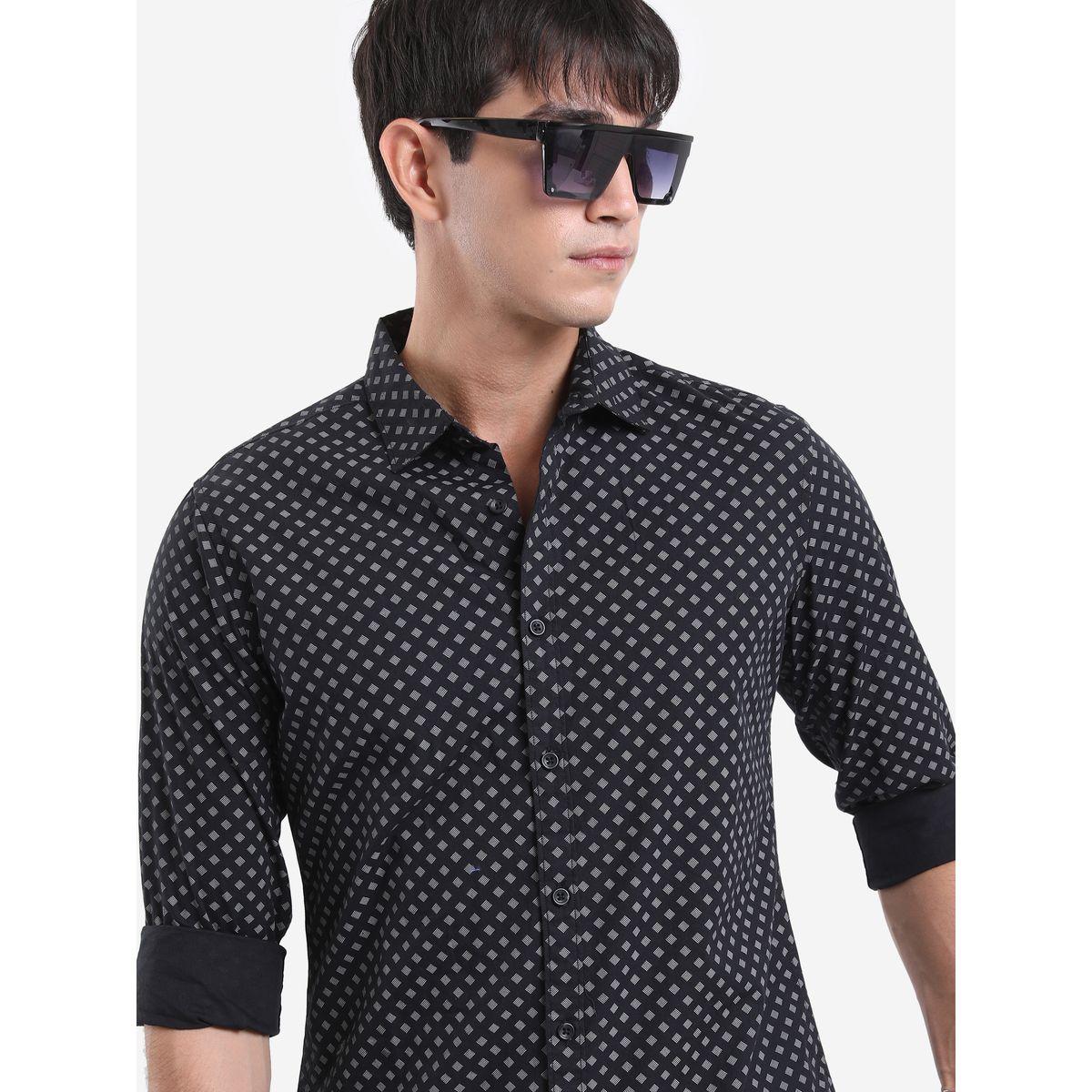 Highlander X Styli Slim Fit Ditsy Print Cotton Casual Shirt-men-clothing-shirts-image-1