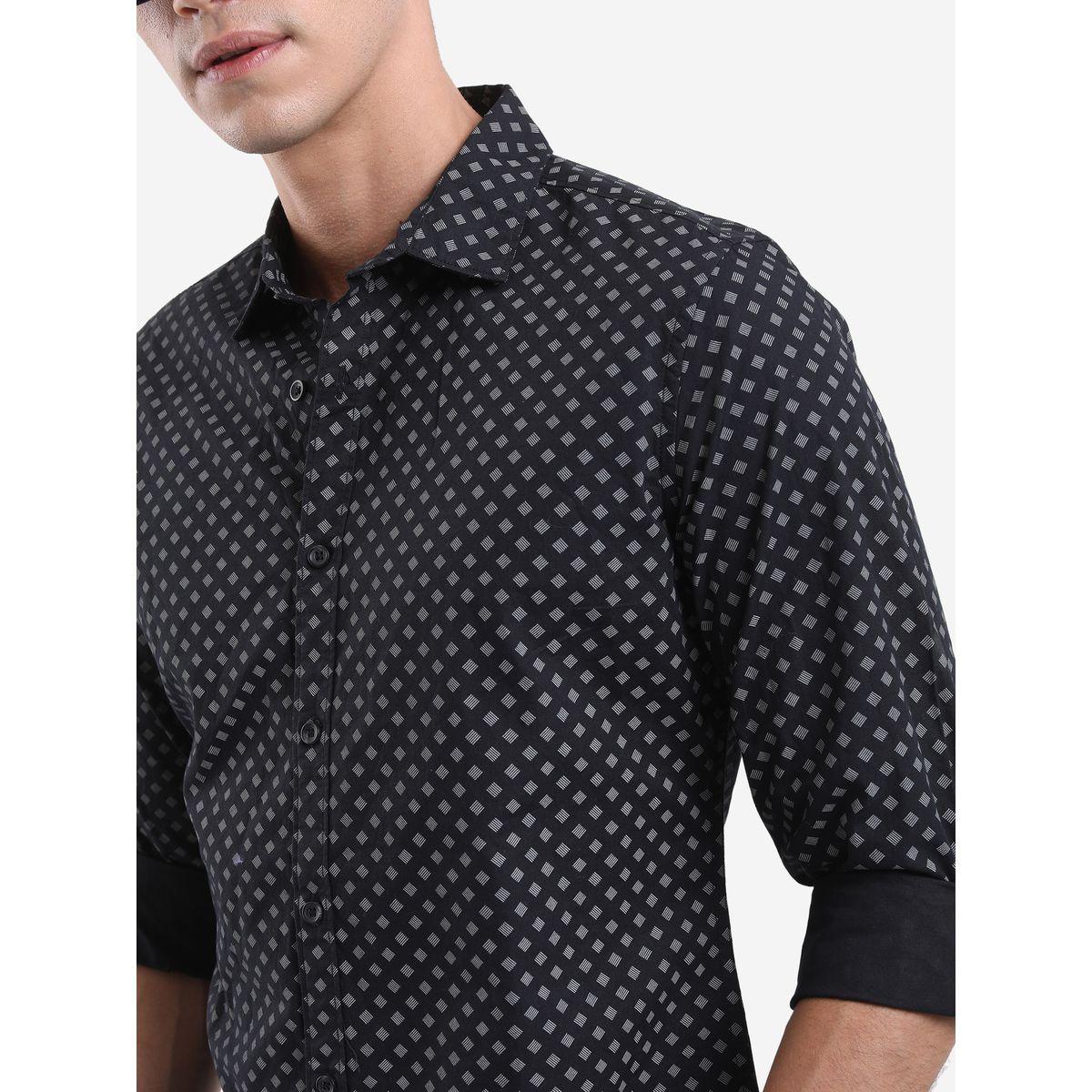 Highlander X Styli Slim Fit Ditsy Print Cotton Casual Shirt-men-clothing-shirts-image-5