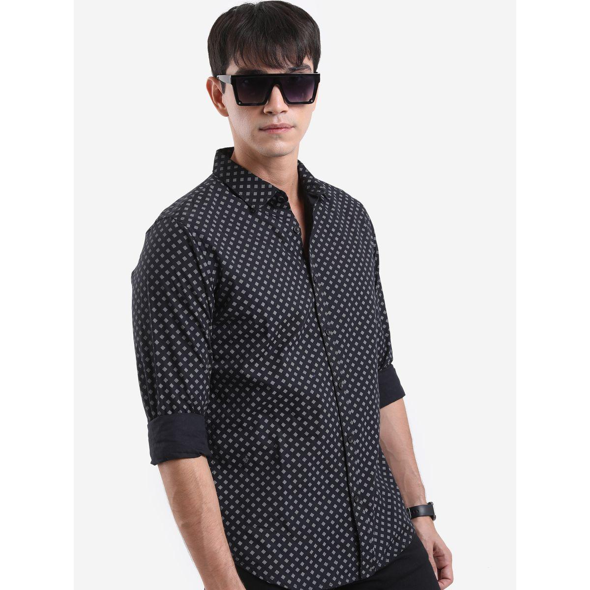 Highlander X Styli Slim Fit Ditsy Print Cotton Casual Shirt-men-clothing-shirts-image-6