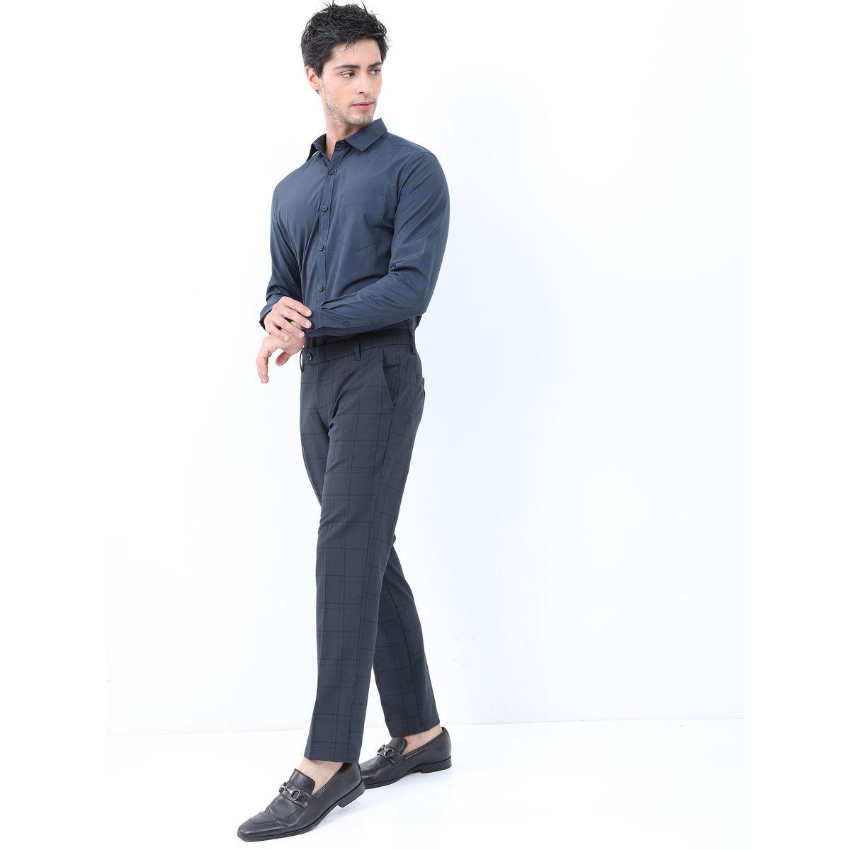 Highlander X Styli Checked Slim Fit Formal Trousers-men-clothing-bottoms-trousersandchinos-trousers-image-2