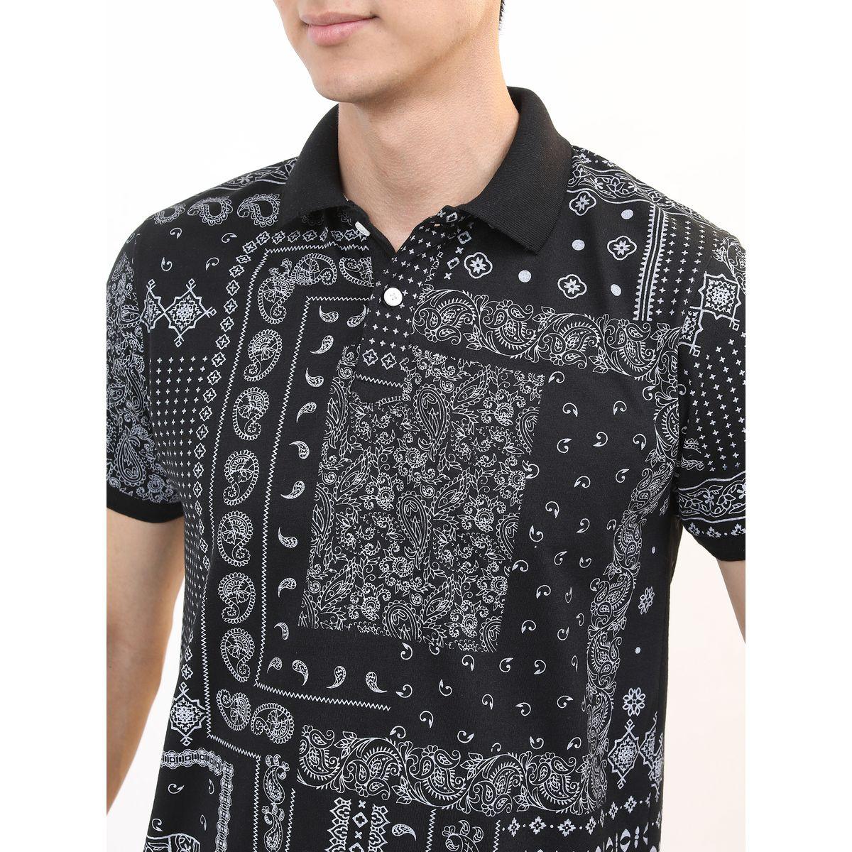 تيشيرت بياقة بولو وقصة سليم فت مع طبعة بيزلي هايلاندر × ستايلي-men-clothing-tshirtsandpolos-polos-image-2
