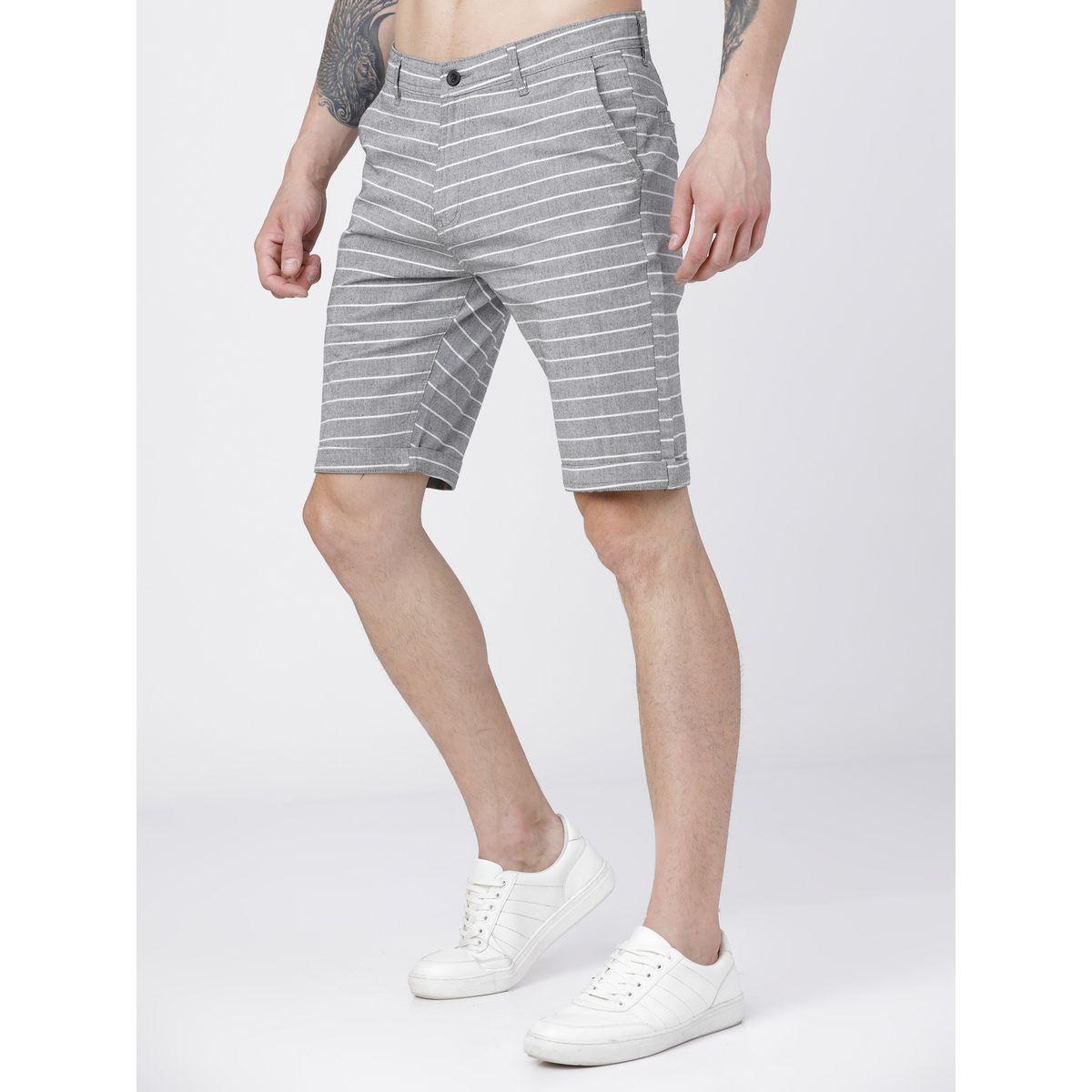Highlander X Styli Striped Design Slim Fit Regular Shorts-men-clothing-bottoms-shorts-image-2