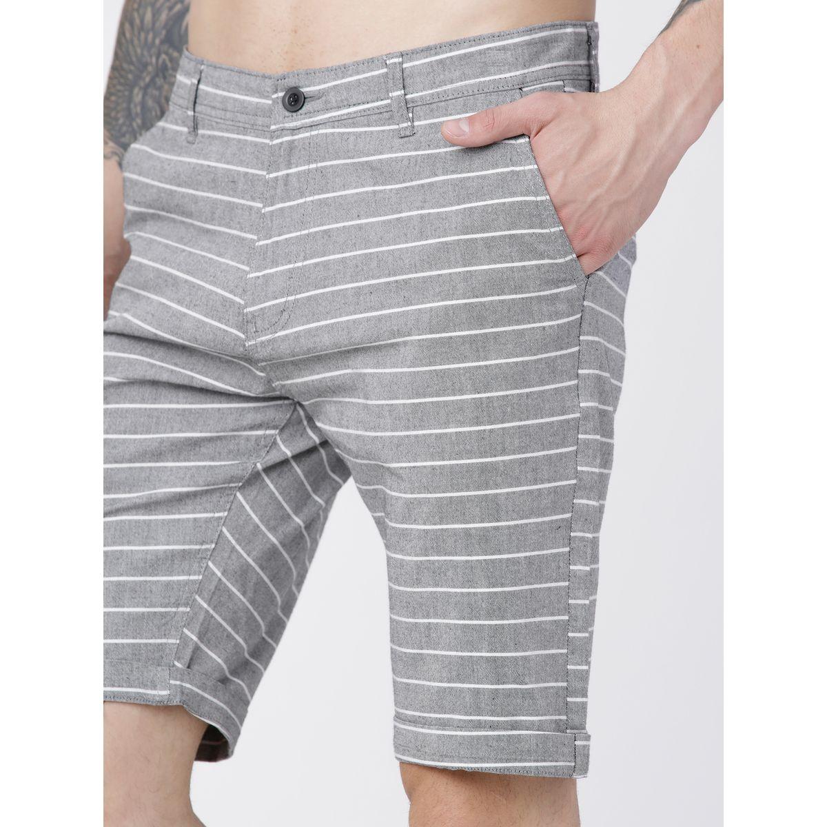 شورت مخطط بقصة سليم فت هايلاندر × ستايلي-men-clothing-bottoms-shorts-image-4
