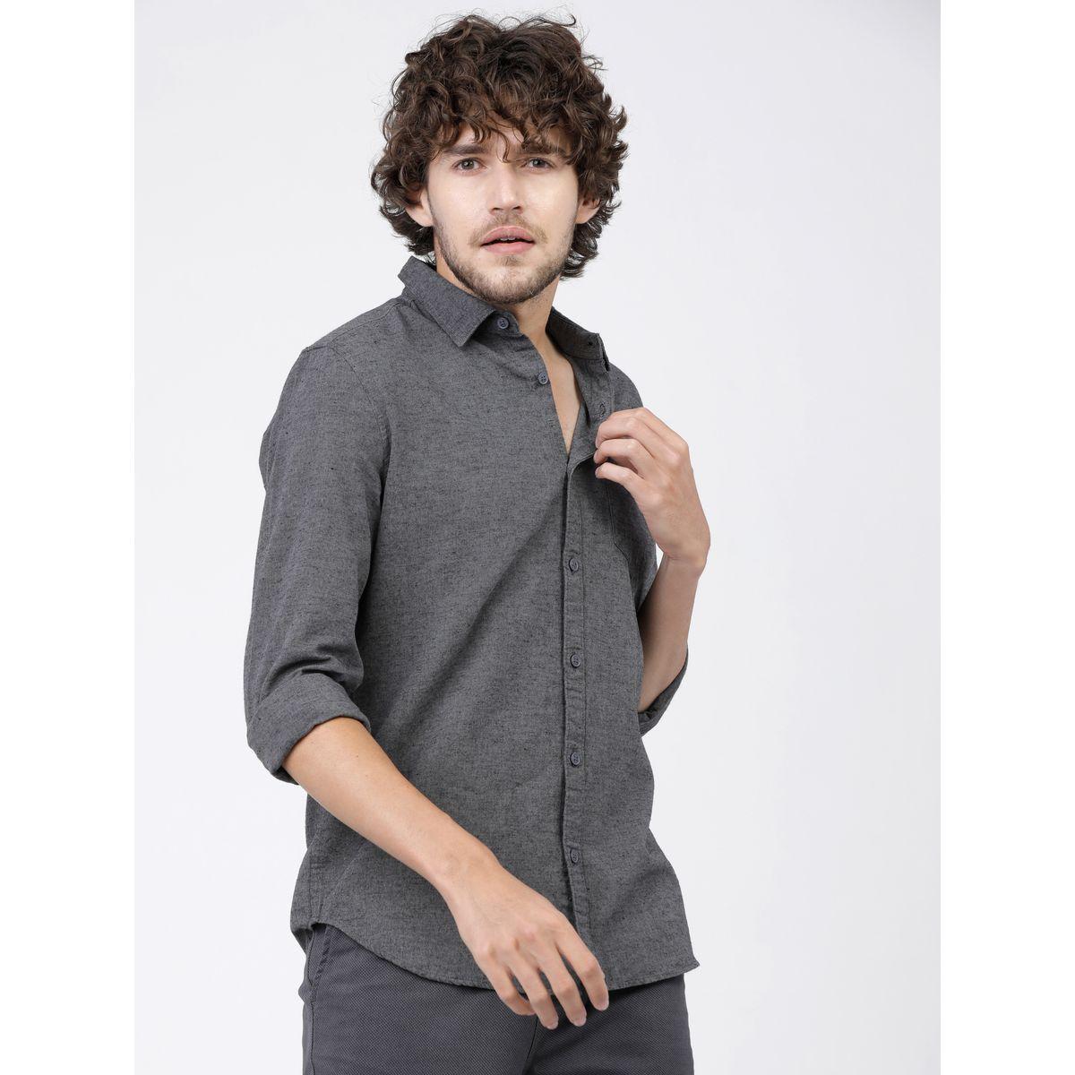 قميص سادة بقصة سليم فت كيتش × ستايلي-men-clothing-shirts-image-1
