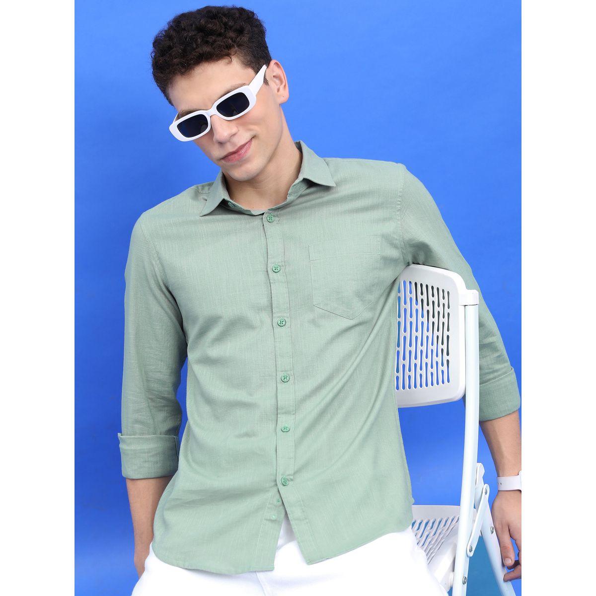 Ketch X Styli Solid Slim Fit Casual Shirt-men-clothing-shirts-image-1