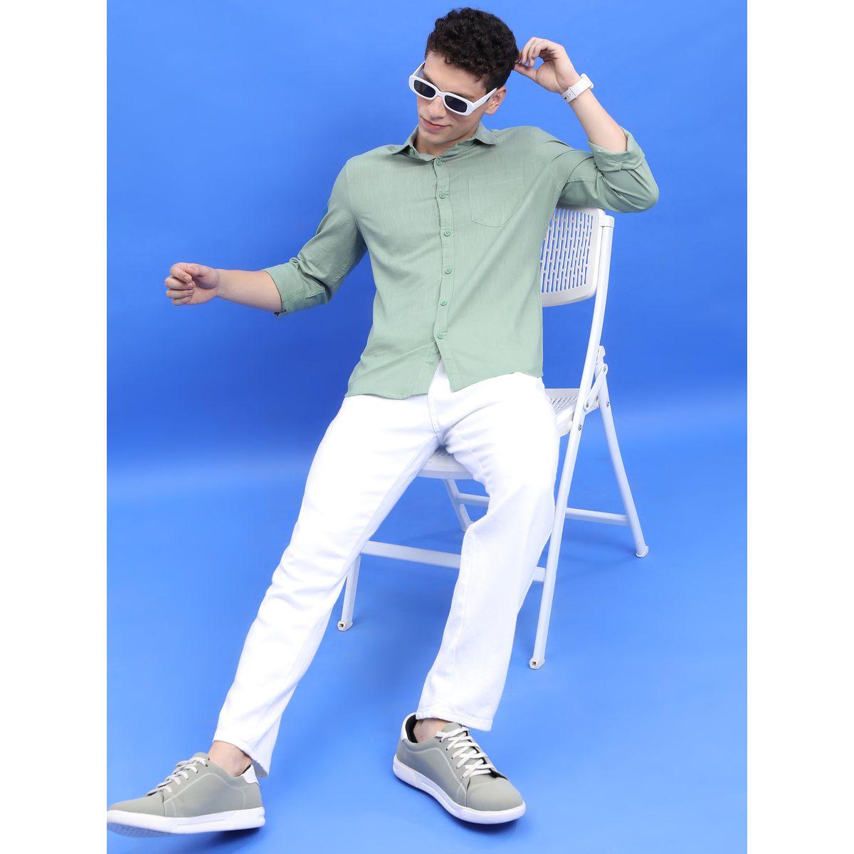 قميص سادة بقصة سليم فت كيتش × ستايلي-men-clothing-shirts-image-2