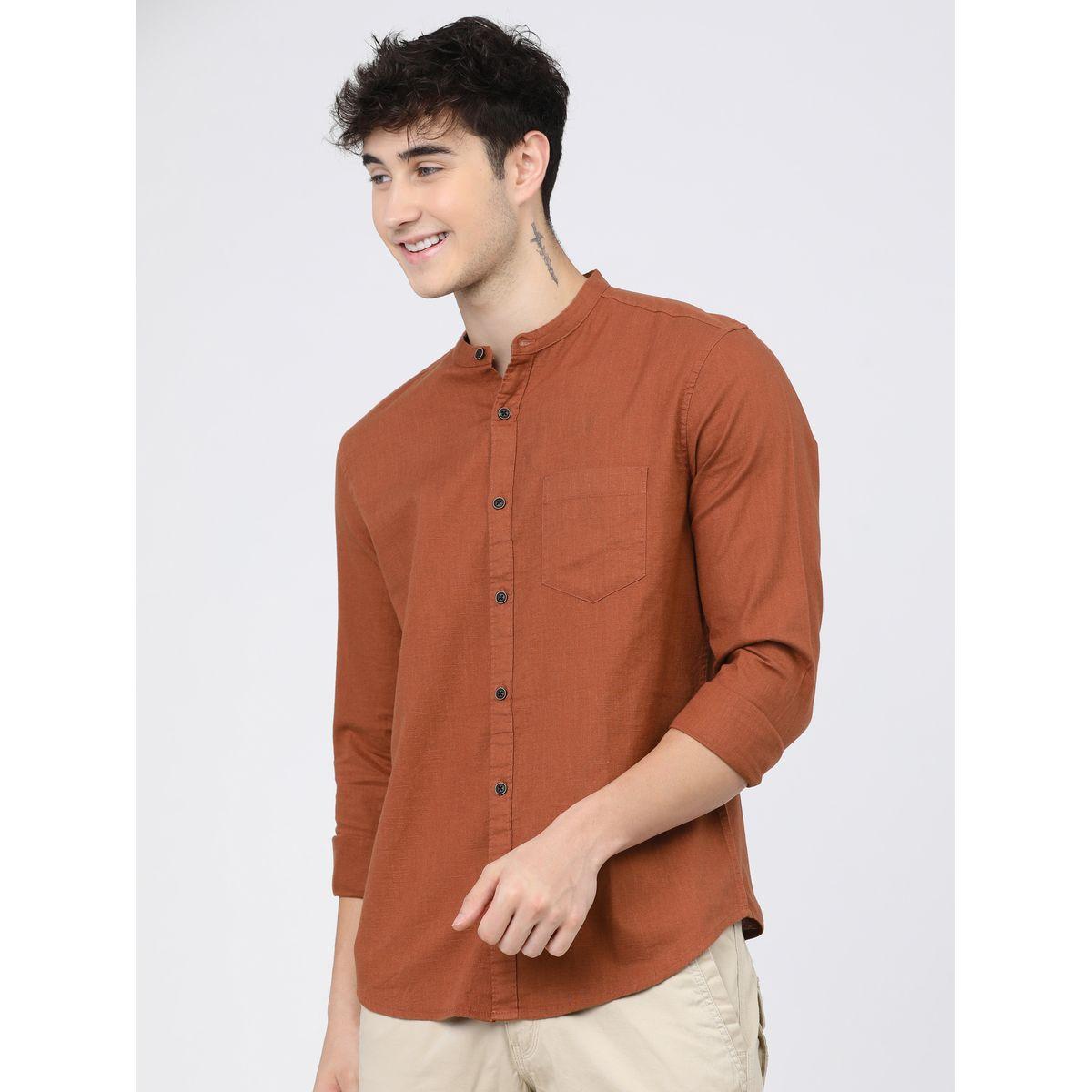 قميص سادة بقصة سليم فت كيتش × ستايلي-men-clothing-shirts-image-3