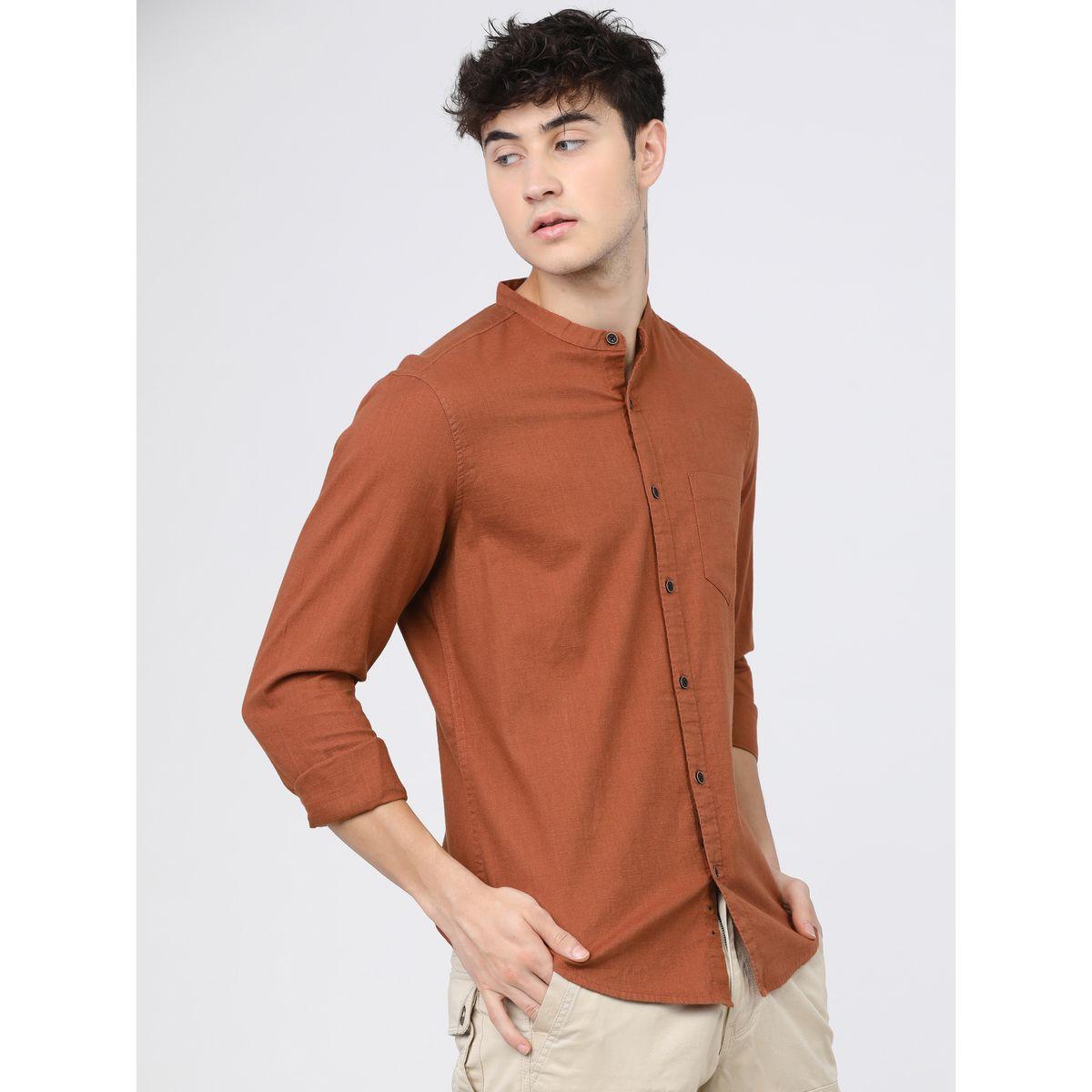 قميص سادة بقصة سليم فت كيتش × ستايلي-men-clothing-shirts-image-8