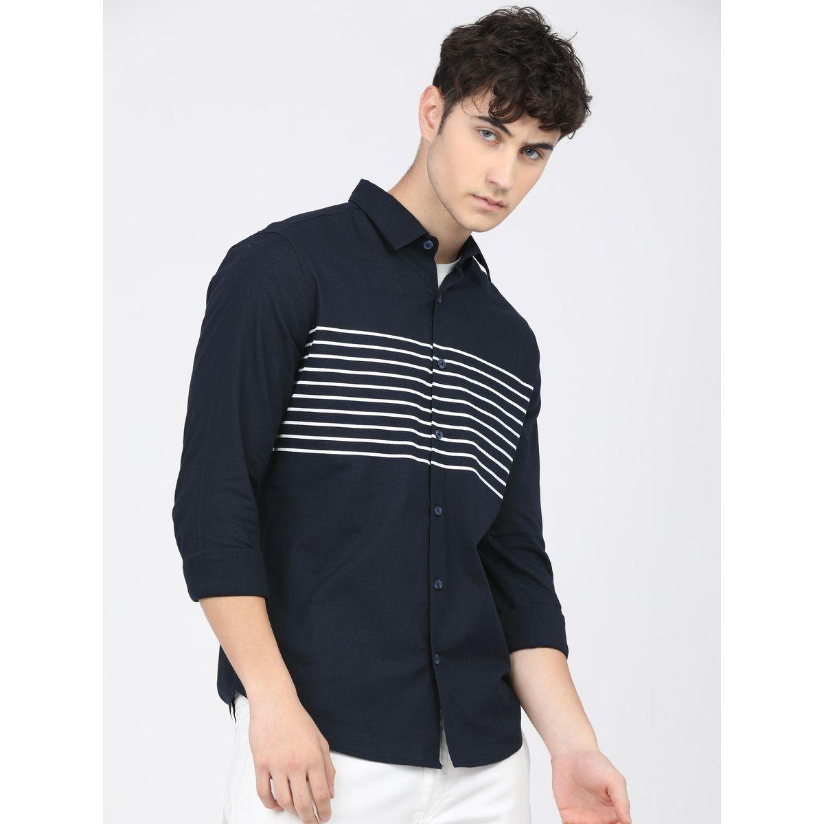 قميص مخطط بقصة سليم فت كيتش × ستايلي-men-clothing-shirts-image-6