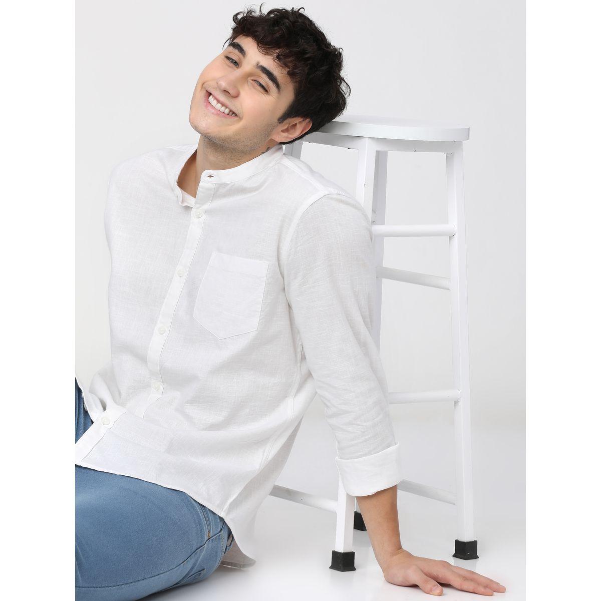 قميص سادة بياقة ماندارين كيتش × ستايلي-men-clothing-shirts-image-1