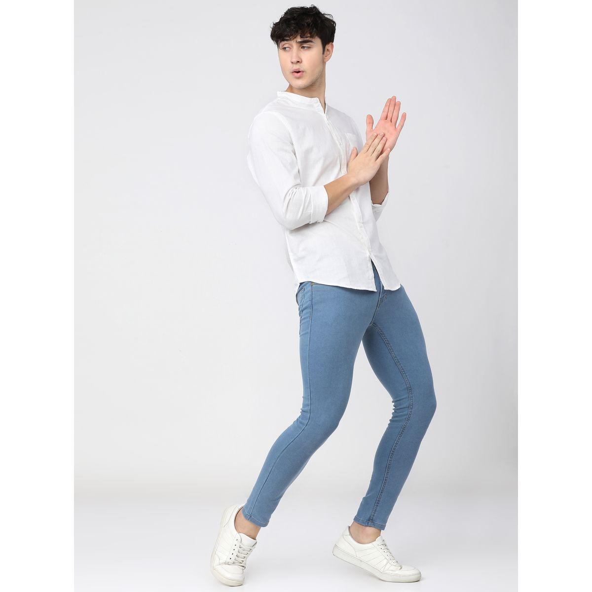 Ketch X Styli Solid Slim Fit Cotton Casual Shirt With Mandarin Collar-men-clothing-shirts-image-6