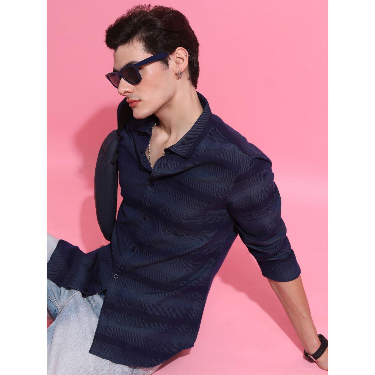 Ketch X Styli Slim Fit Striped Print Casual Shirt-men-clothing-shirts-image-1