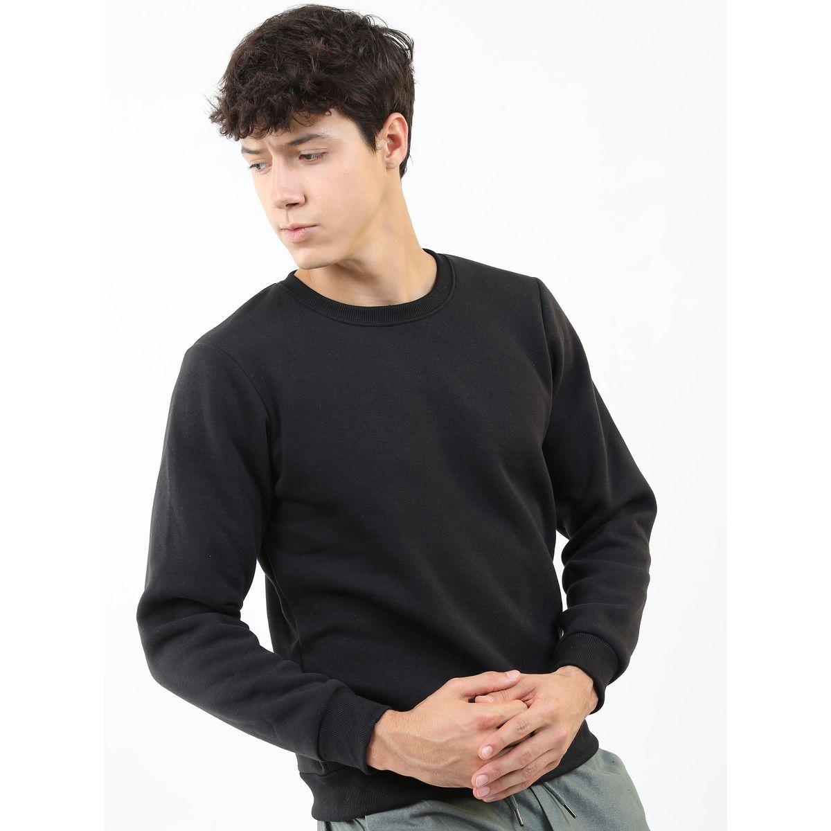 سويت شيرت سادة بقصة عادية كيتش × ستايلي-men-winterwear-hoodiesandsweatshirts-image-6