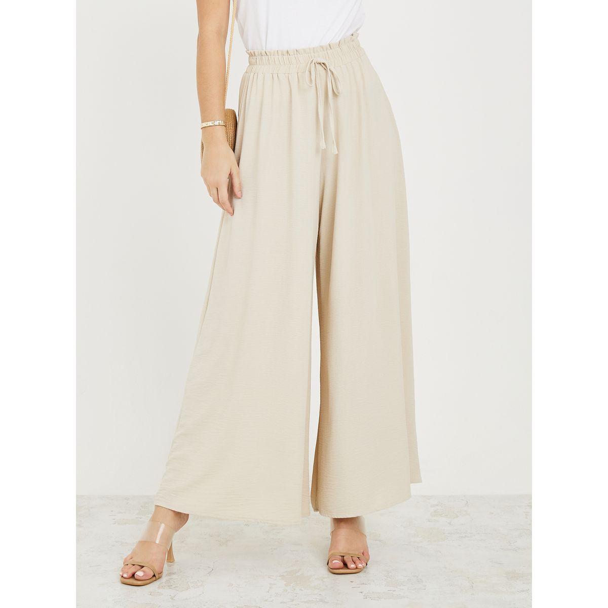 Styli Wide Leg Pants with Elasticated Paperbag Waistband-women-clothing-bottoms-trousers-image-2