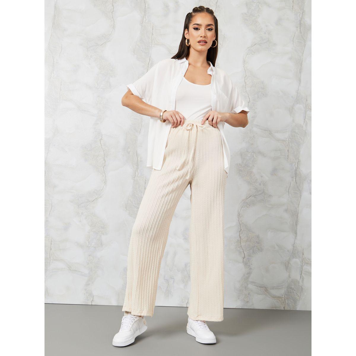 Styli High Rise Straight Fit Ribbed Jogger-women-clothing-bottoms-joggers-image-1