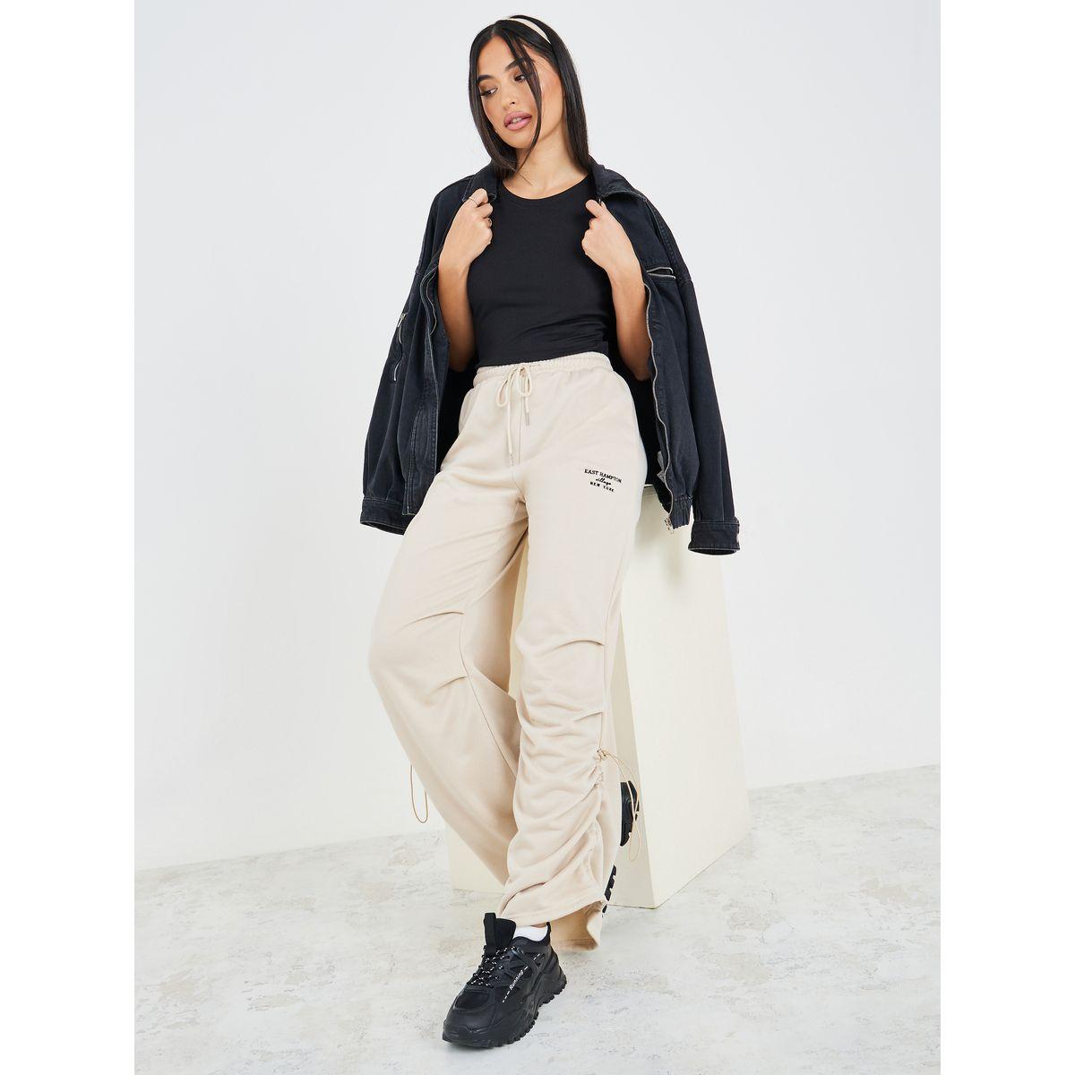 جوغر بقصة مريحة وتفاصيل مزمومة-women-clothing-bottoms-joggers-image-1