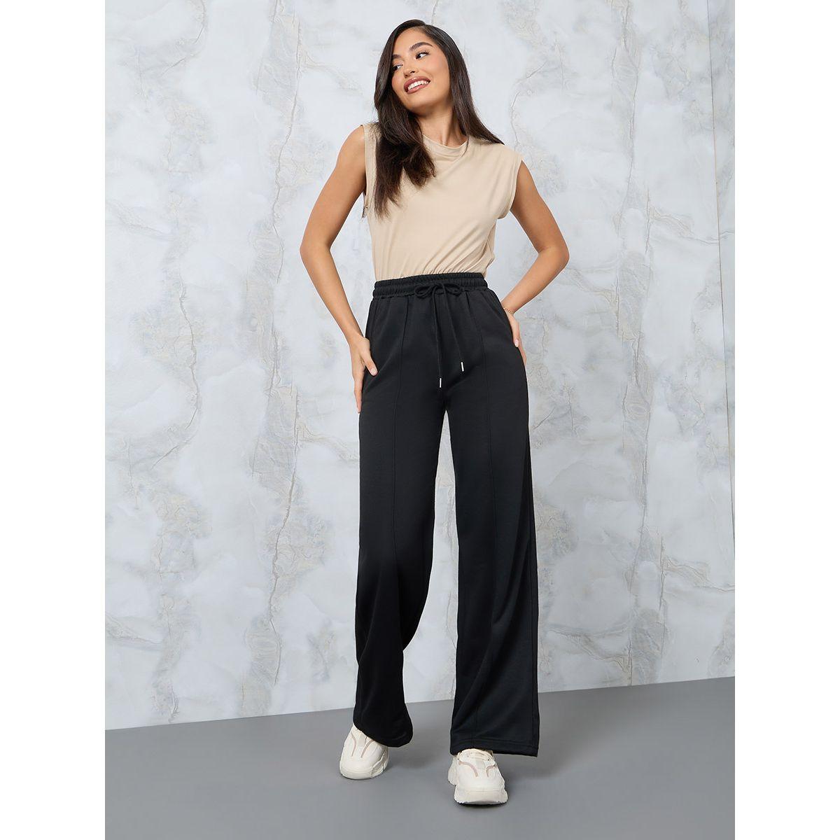 Styli Straight Fit Joggers with Drawstring-women-clothing-bottoms-joggers-image-1