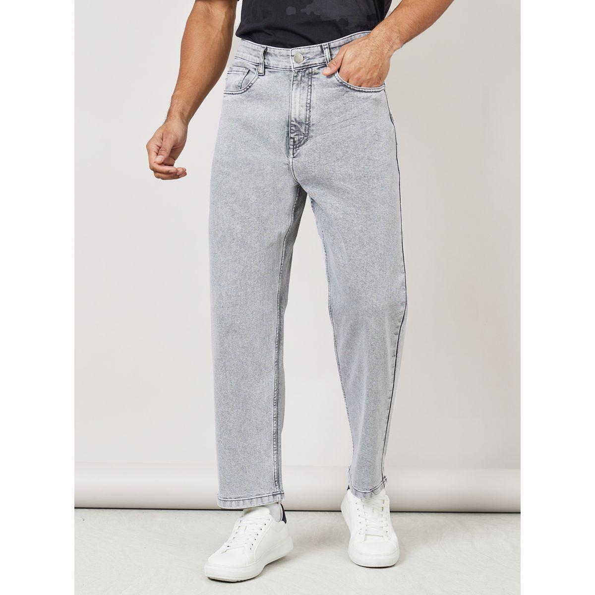 Styli Acid Wash Loose Fit Jeans with Pockets-men-clothing-bottoms-jeans-image-1