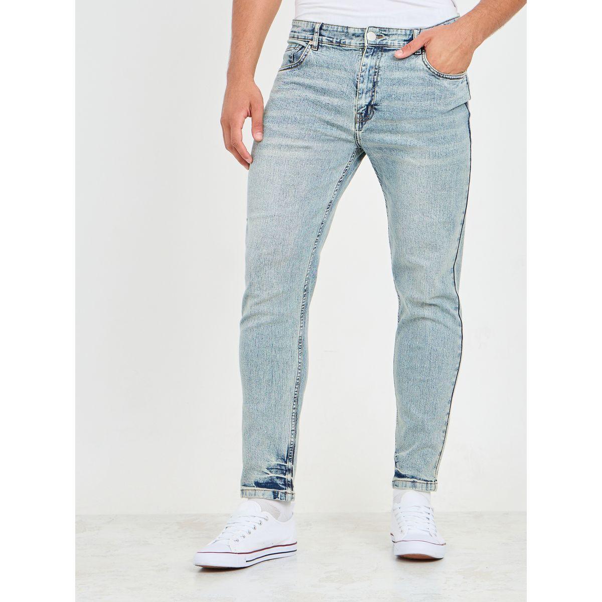 جينز بتفاصيل مشطوقة وقصة سليم فت-men-clothing-bottoms-jeans-image-1