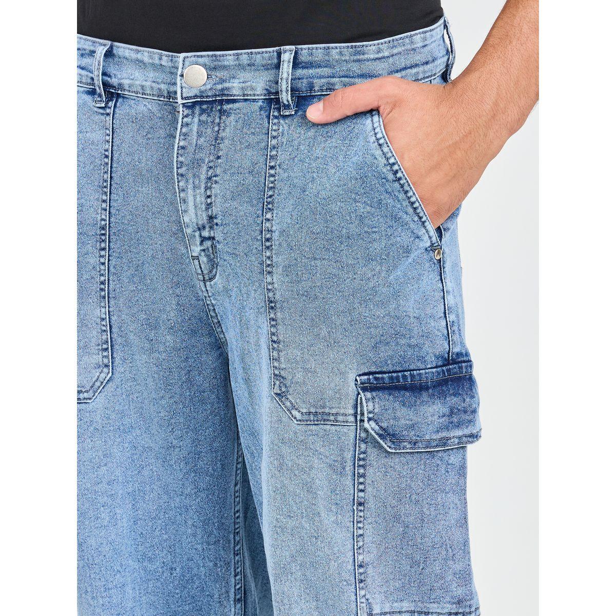 Styli Balloon Fit Light Wash Cargo Jeans-men-clothing-bottoms-jeans-image-3